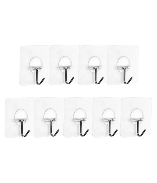 9PC Strong Transparent Suction Cup Sucker Wall Hooks Hanger For Kitchen Bathroom - Multicolor