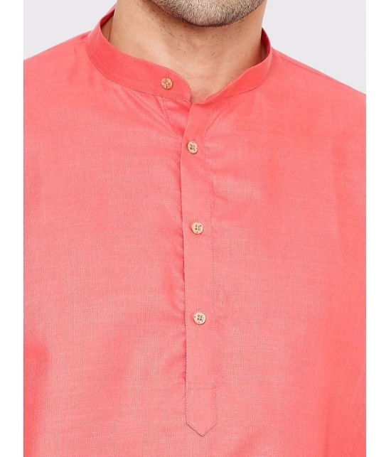 Maharaja - Coral Cotton Blend Mens Regular Kurta ( Pack of 1 ) - None