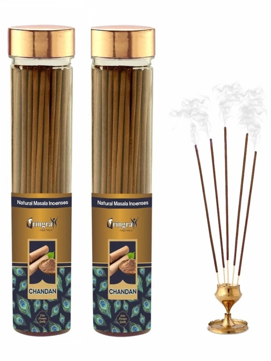 Vringra Chandan Agarbatti | Home Fragrance | Incense Stick | Agarbatti For Pooja Incense Stick Chandan 200 gm ( Pack of 2 )