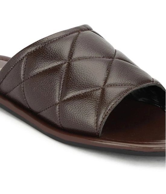 Buxton Brown Mens Slide Flip Flop - None