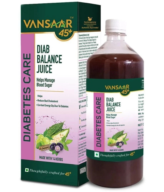 Vansaar 45+ Diab Balance Juice with 14 Clinically Proven Herbs for Effective Diabetic Care 1L Each