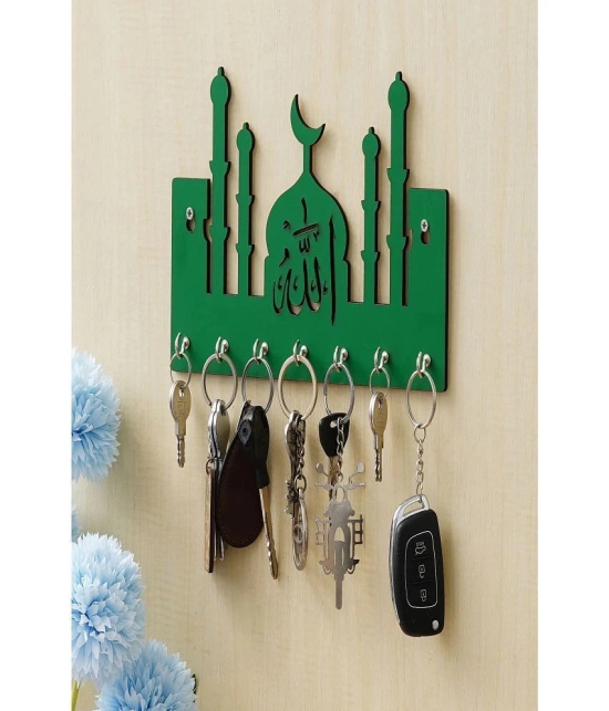 JaipurCrafts Green Wood Key Holder - Pack of 1