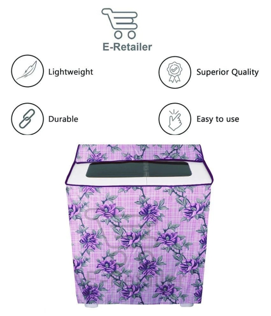 E-Retailer Single Polyester Purple Washing Machine Cover for Universal 8 kg Semi-Automatic - Purple