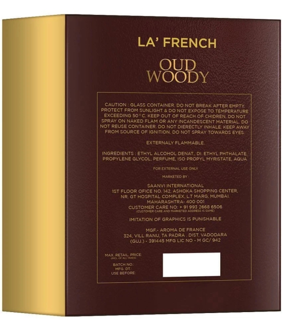 LA FRENCH Oud Woody & Al Hisan Eau De Parfum (EDP) For Unisex 200ml ( Pack of 2 )