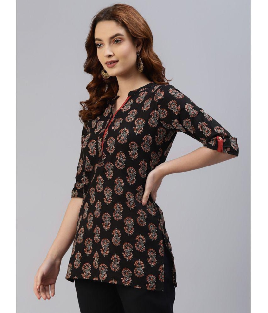 SVARCHI - Black Cotton Women''s Straight Kurti ( Pack of 1 ) - None