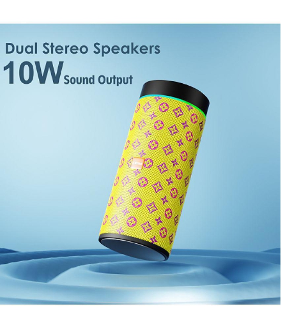 CYOMI CY-125 10 W Bluetooth Speaker Bluetooth V 5.1 with USB,SD card Slot Playback Time 8 hrs Yellow - Yellow