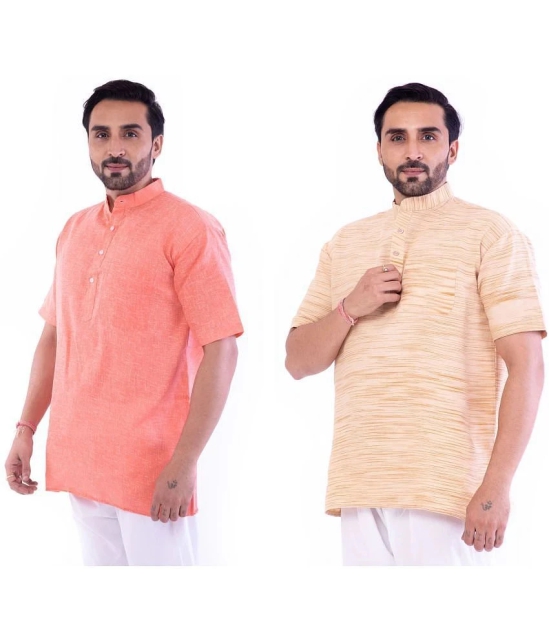 DESHBANDHU DBK - Multi Cotton Mens Regular Kurta ( Pack of 2 ) - None