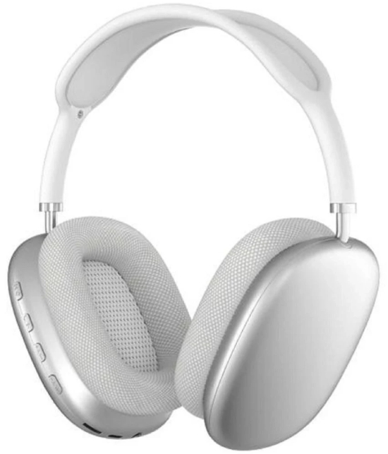 OLIVEOPS P9 Silver Headphones Bluetooth Bluetooth Headphone On Ear 4 Hours Playback Active Noise cancellation IPX4(Splash & Sweat Proof) Silver