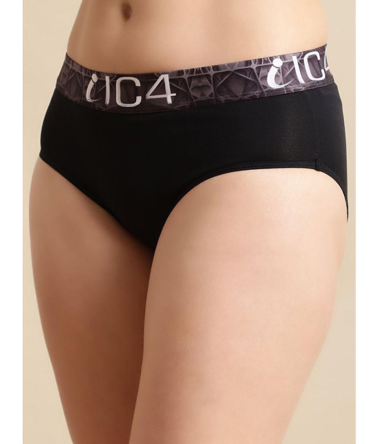 IC4 - Black Hipster Polyester Solid Women's Hipster ( Pack of 1 ) - None