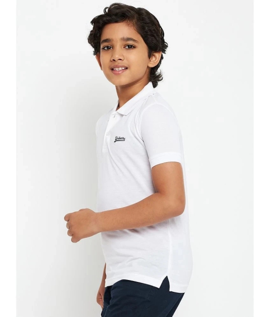 UNIBERRY - White Cotton Blend Boys Polo T-Shirt ( Pack of 1 ) - None