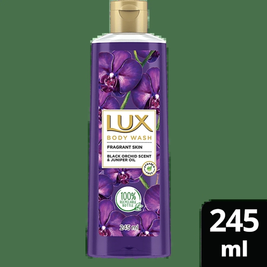 Lux Shower Gel, Black Orchid Fragrance & Juniper Oil Bodywash, With Glycerine For Soft Skin, Paraben Free, 245 Ml