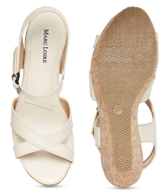 Marc Loire Cream Wedges Heels - 41 EU