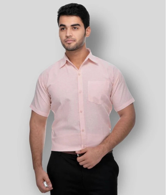 DESHBANDHU DBK - Peach Cotton Regular Fit Mens Formal Shirt (Pack of 1) - None