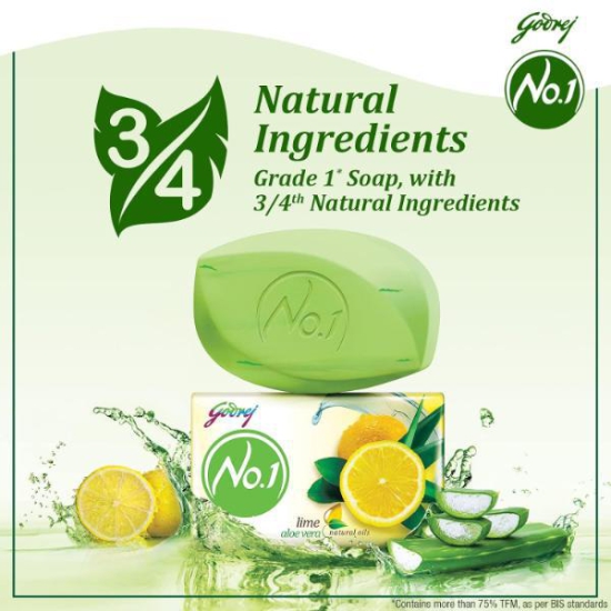 Godrej No.1 Soap (Lime) (4 Plus 1) 500 Gms