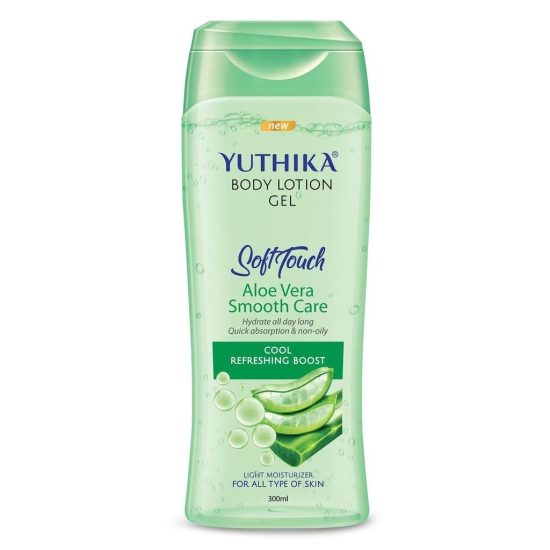 Yuthika Body Lotion Gel 300ml Combo Pack, Refreshing Rose and Aloe Vera Body Lotion for Summer, Winter, Non-Oily Gel Body Lotion