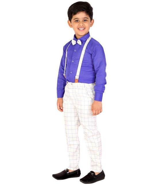 DKGF Fashion - Blue Cotton Blend Boys Shirt & Pants ( Pack of 1 ) - None