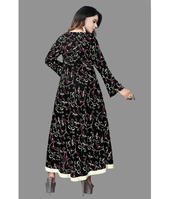 haya fashion - Black Rayon Womens Anarkali Kurti ( Pack of 1 ) - None