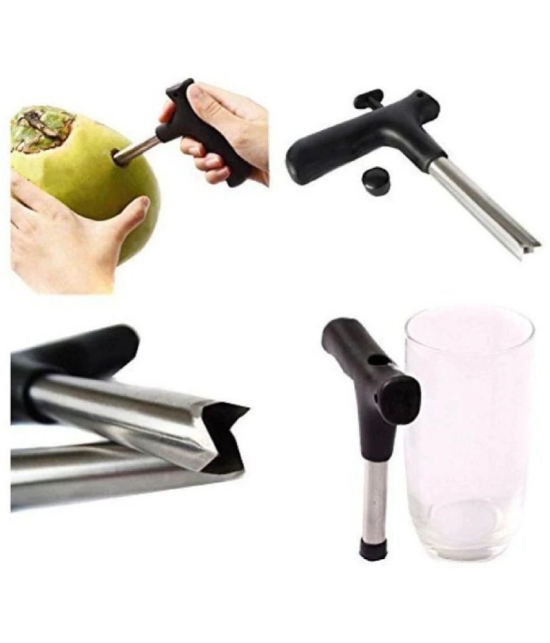 Meena Fashion - Black Stainless Steel Coconut Peeler ( Pack of 1 ) - Black