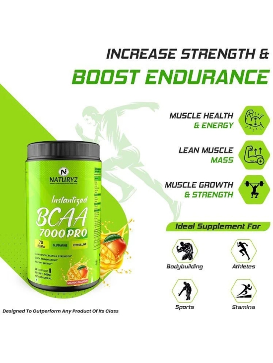 NATURYZ Instantized BCAA 7000 PRO With 7G BCAAs Glutamine For Lean Muscle Mass, Energy - 300g(Mango)