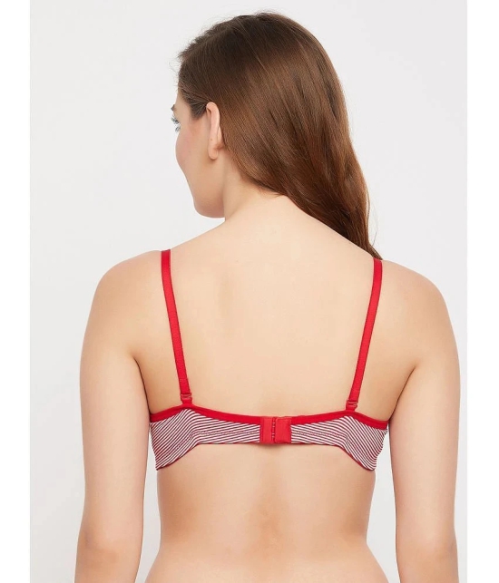 Clovia - Red Cotton Blend Lightly Padded Womens T-Shirt Bra ( Pack of 1 ) - None