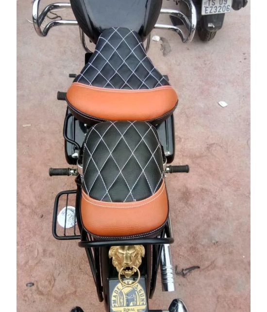 KOHLI BULLET ACCESSORIES Seat Cover Fancy Check Tan & Black For Royal Enfield Classic , Classic Chrome , Classic Desert