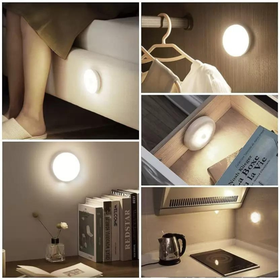 Motion Sensor Light for Home with USB Charging Wireless Self Adhesive LED Night Light-Pack of 6