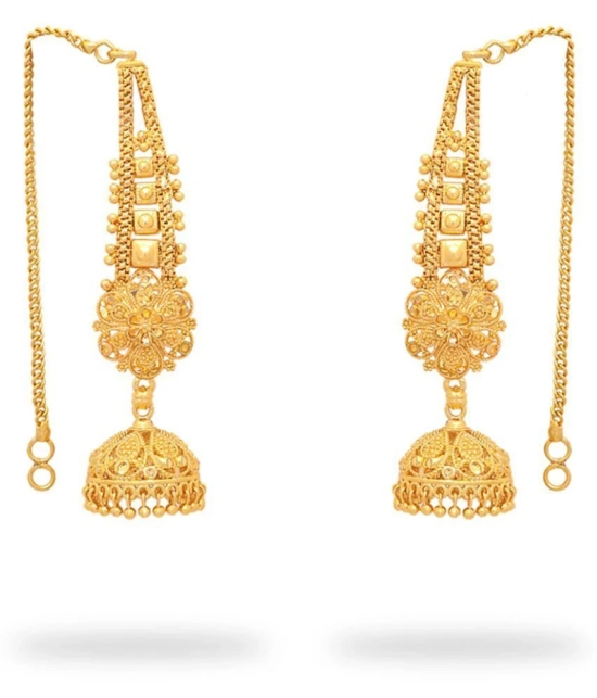 LUV FASHION Golden Drop Earrings ( Pack of 1 ) - Golden