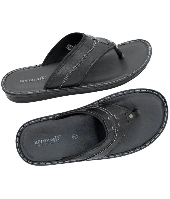 Aerowalk Black Mens Thong Flip Flop - None