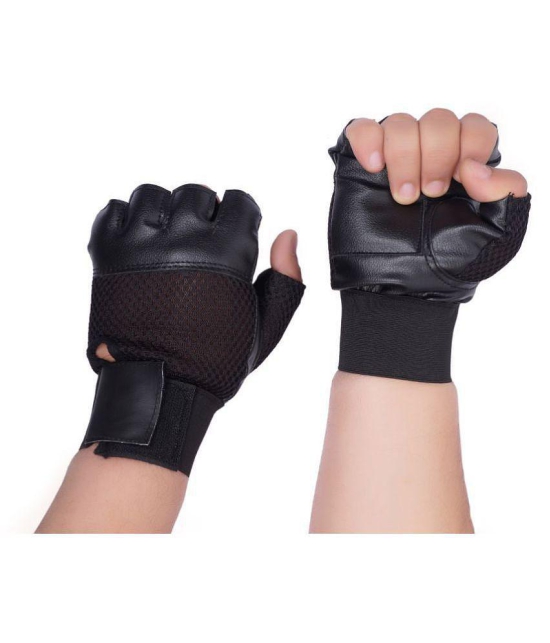 Dee Mannequin Leather Gym Gloves  ( BLACK ) - L-XL