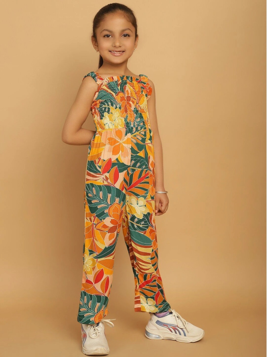 MINI & MING Girls Printed Sleeveless Basic Jumpsuit