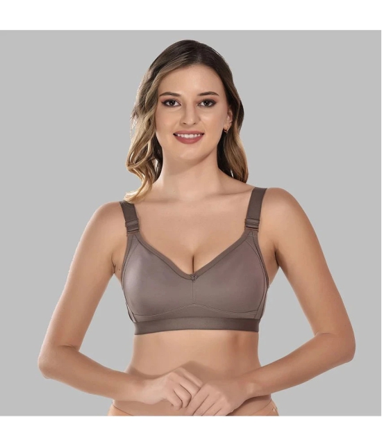 Elina Pack of 1 Cotton Non Padded Womens T-Shirt Bra ( Brown ) - None