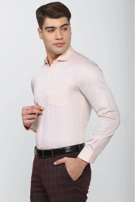 Men Pink Slim Fit Formal Full Sleeves Formal Shirt