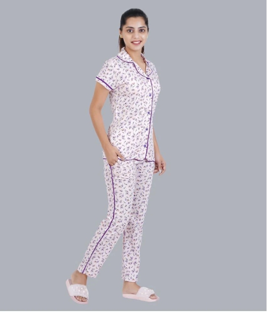 Sathiyas - Pink Cotton Womens Nightwear Nightsuit Sets ( Pack of 1 ) - None