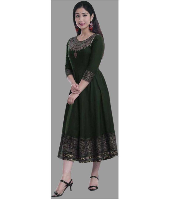 SIPET - Green Rayon Womens Anarkali Kurti ( Pack of 1 ) - None