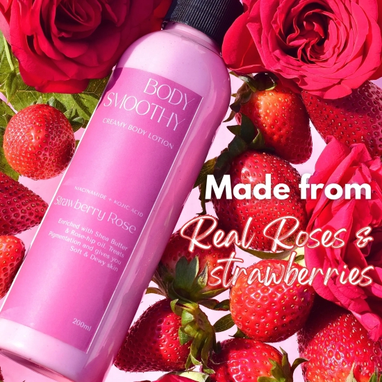 Strawberry Rose Creamy Body Lotion For Velvety Smooth Skin