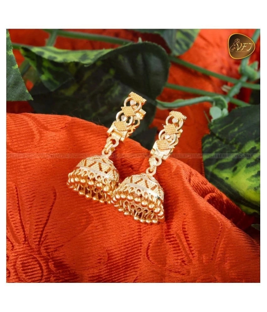 Vighnaharta - Golden Jhumki Earrings ( Pack of 1 ) - Golden