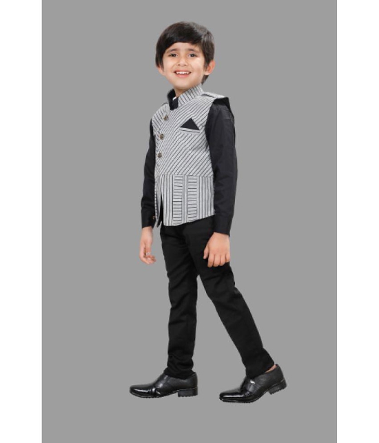 DKGF Fashion - Black Cotton Blend Boys Shirt & Pants ( Pack of 1 ) - None