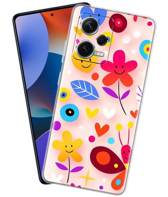 NBOX - Multicolor Silicon Printed Back Cover Compatible For Redmi Note 12 Pro Plus 5G ( Pack of 1 )