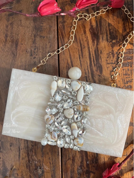 Luxe White Resin Clutch