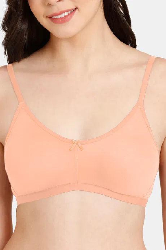 Zivame Rosaline Everyday Anti-Microbial Double Layered Non Wired 3/4th Coverage T-Shirt Bra ZI1885-36C / Peach Pearl