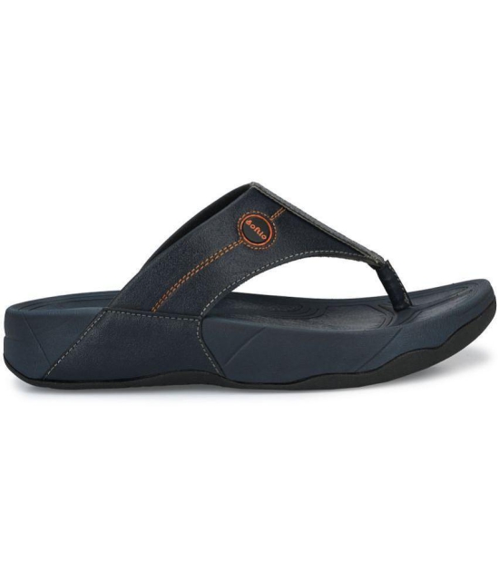 softio - Blue Mens Flip Flops - None