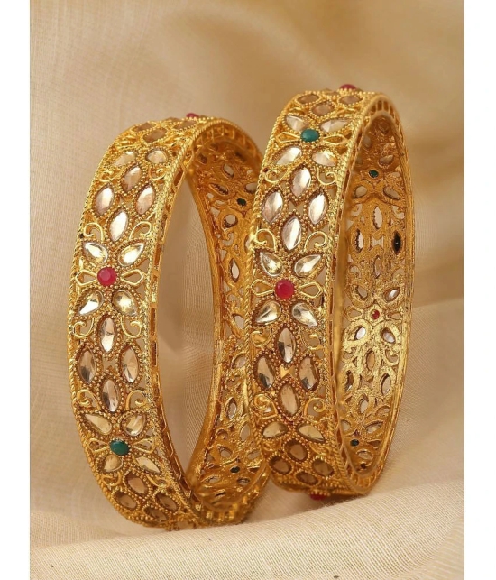 Sukkhi Gold Bangle Set ( Pack of 2 ) - None