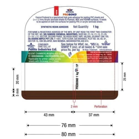 Pidilite Fevicol Probond  Special Adhesive for PVC Laminates and Tapes 1Kg (FPA844800100000)