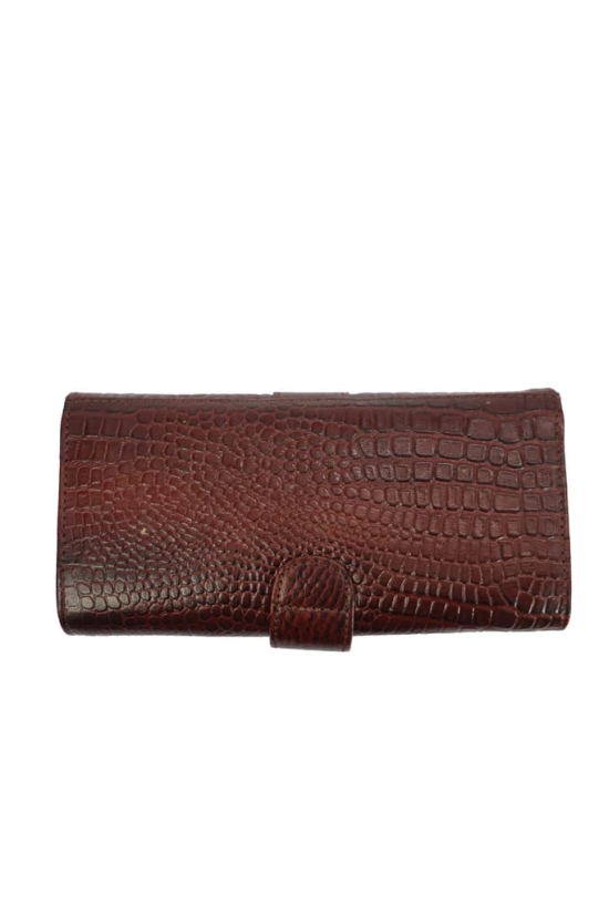 Genuine Leather Croco Style Causal Tan Clutch for women