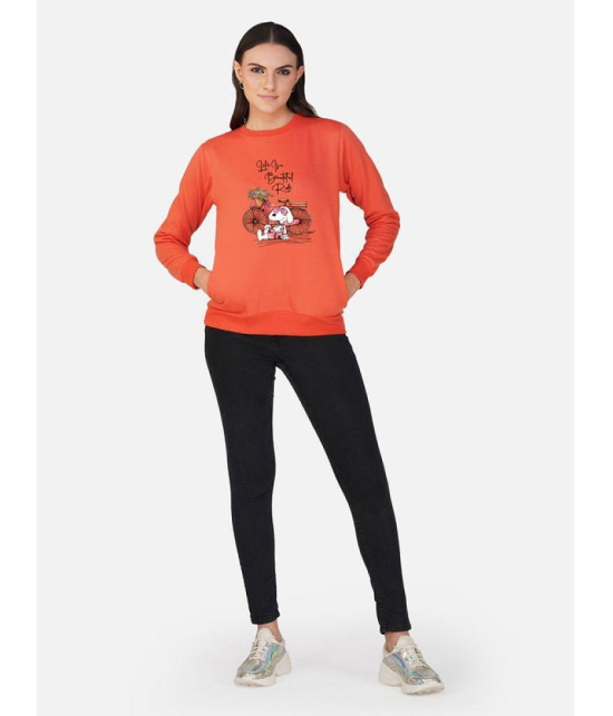 CHOZI Fleece Women''s Non Hooded Sweatshirt ( Orange ) - None