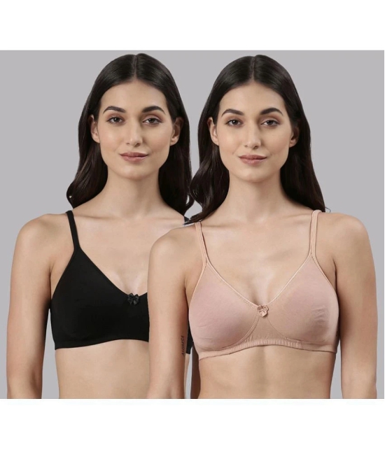 Dollar Missy Multicolor Cotton Non Padded Womens T-Shirt Bra ( Pack of 2 ) - None