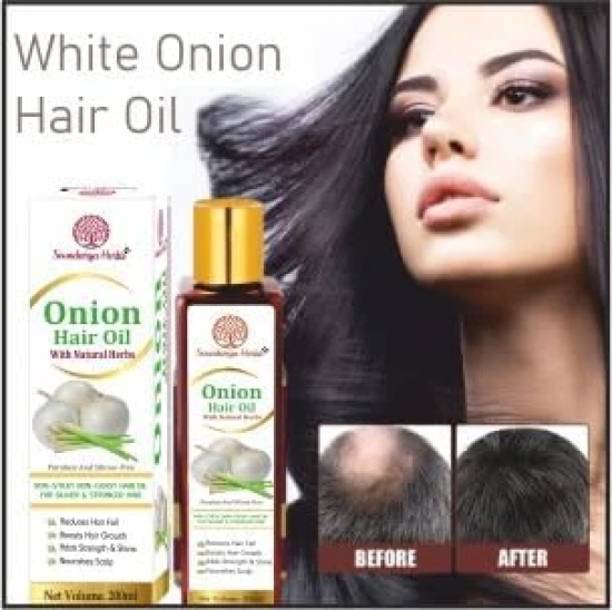 SOUNDARYA HERBS Onion Hair Oil - 200ml | Natural Hair Growth and Scalp Nourishment | Sulfate-Free (Onion)