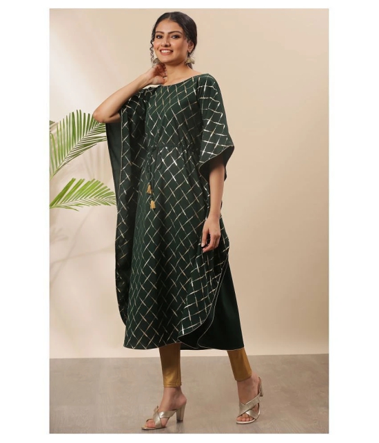 Janasya - Green Crepe Womens Kaftan Kurti ( Pack of 1 ) - S