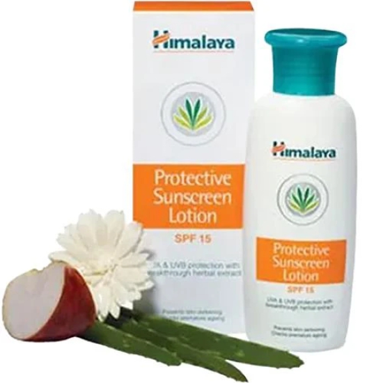 Himalaya Protective Sunscreen Lotion - All Skin Types, Aloe Vera, 50 Ml Bottle(Savers Retail)