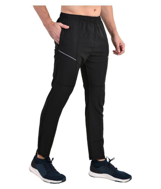 Forbro Polyester Lycra Blend Regular fit Sport /Casual Track Pants for Men | Lower for Boys (Black) - L